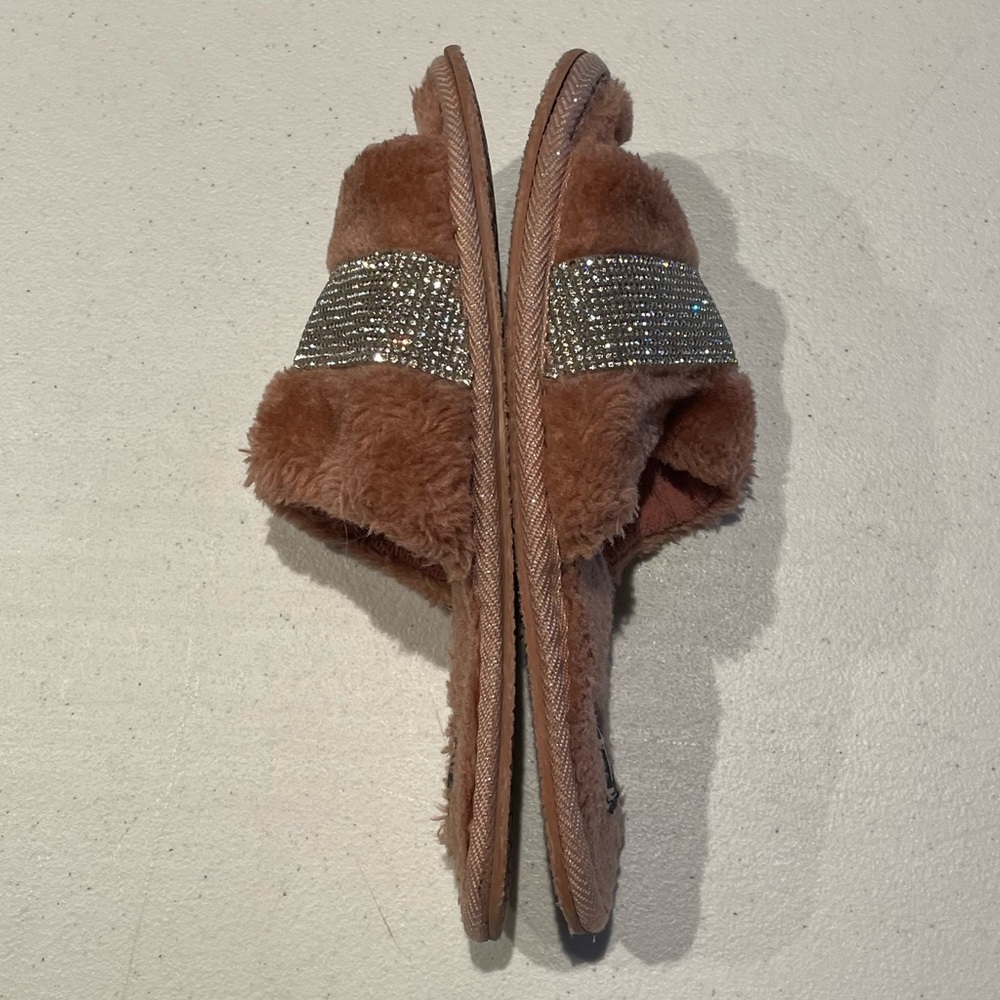 Pink Rhinestone Slippers Size Large - Picture 3 of 8